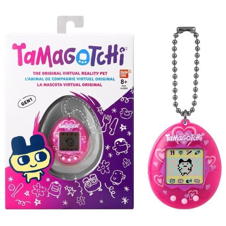 BANDAI - Tamagotchi - Tamagotchi original - Lots of love - animal électronique virtuel avec écran couleur, 3 boutons et jeux -