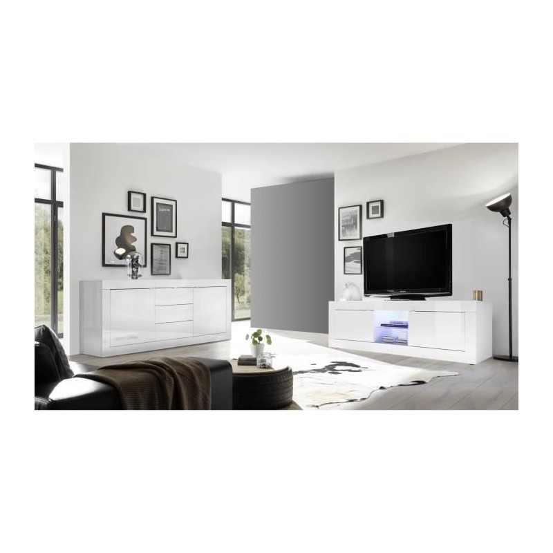 Ensemble séjour - Meuble Tv 180 cm + Buffet 210 cm 2 portes 3 tiroirs