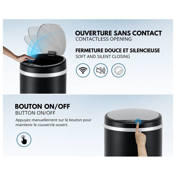 Poubelle Automatique - SOHO - KITCHEN MOVE - 42 L - Noir Poubelle Automatique - SOHO - KITCHEN MOVE - 42 L - Noir