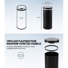Poubelle Automatique - SOHO - KITCHEN MOVE - 42 L - Noir