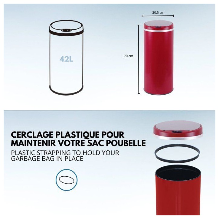 Poubelle Automatique - SOHO - KITCHEN MOVE - 42 L - Rouge Mat Poubelle Automatique - SOHO - KITCHEN MOVE - 42 L - Rouge Mat