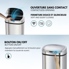 MAJESTIC - Poubelle de Cuisine Automatique - KITCHEN MOVE - 80L - Inox
