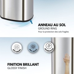 MAJESTIC - Poubelle de Cuisine Automatique - KITCHEN MOVE - 80L - Inox