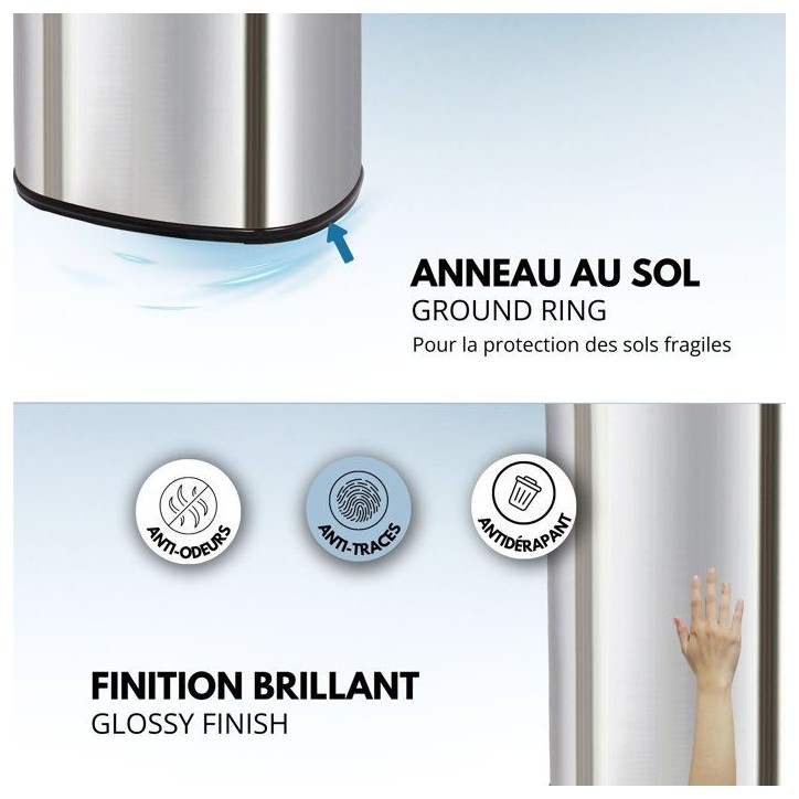 MAJESTIC - Poubelle de Cuisine Automatique - KITCHEN MOVE - 80L - Inox Poli MAJESTIC - Poubelle de Cuisine Automatique - KITCHEN MOVE - 80L - Inox Poli