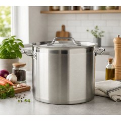 Traiteur - BAUMALU - Inox - Ø 40 cm - 40 L - Couvercle inox