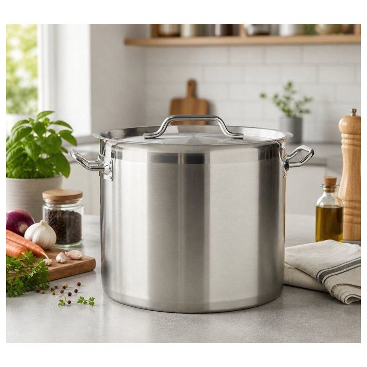 Traiteur - BAUMALU - Inox - Ø 40 cm - 40 L - Couvercle inox