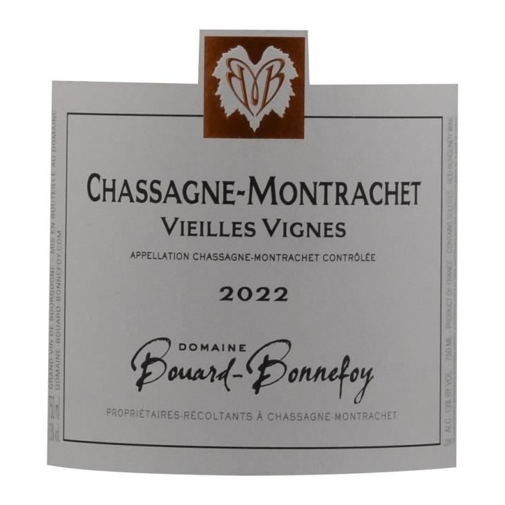 Domaine Bouard-Bonnefoy Vieilles Vignes 2022 Chassagne-Montrachet - Vin rouge de Bourgogne