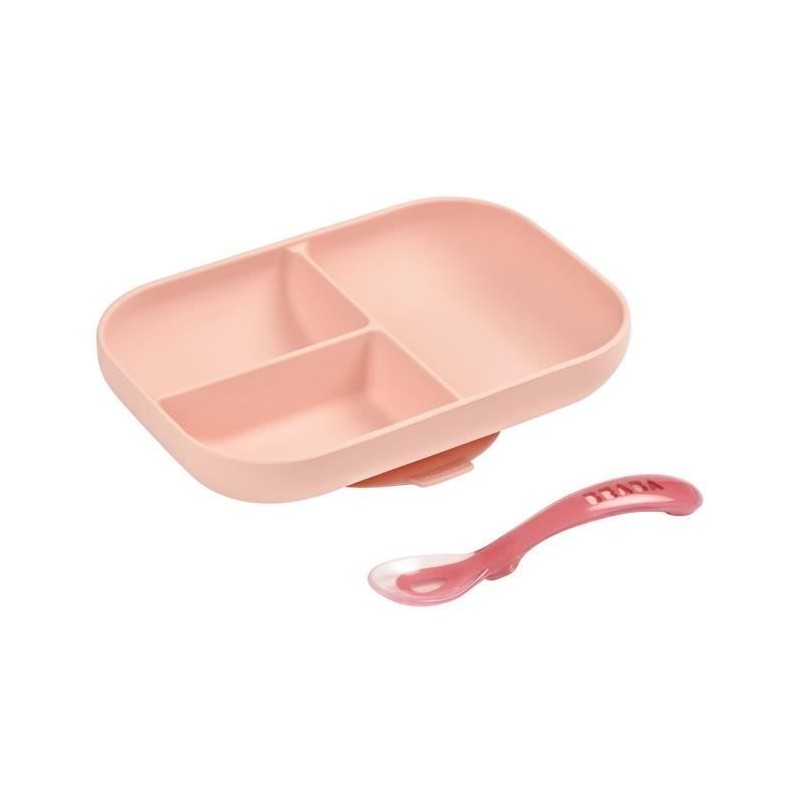 BEABA, Set Repas Bébé, Avec Ventouse, Anti dérapant, Assiette Silic