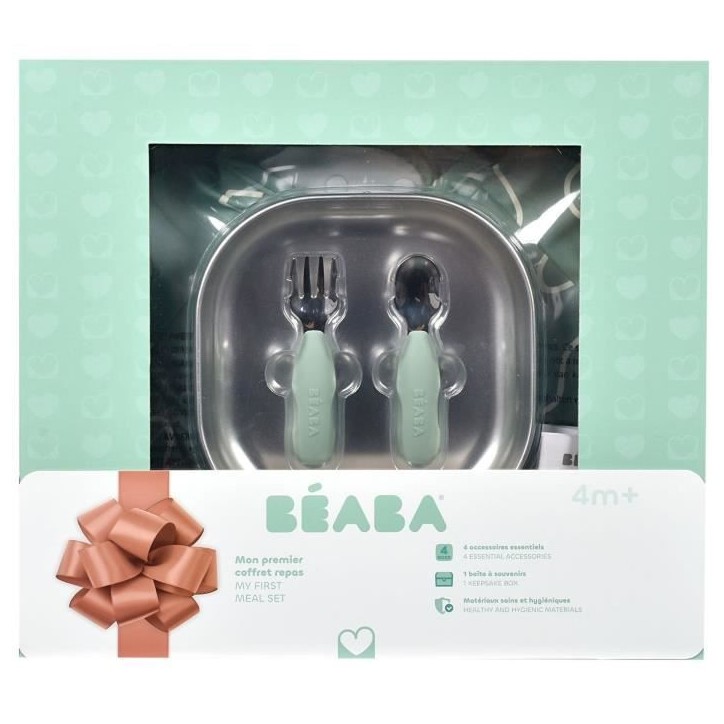 Coffret cadeau 1er repas - BEABA - Vert Sauge Coffret cadeau 1er repas - BEABA - Vert Sauge
