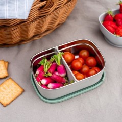BEABA, Boîte repas enfant en inox, couvercle en silicone et housse de