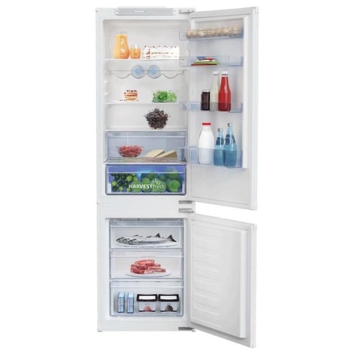 Réfrigérateur intégrable combiné BEKO BCSA285E4ZSN - 271L - Blanc