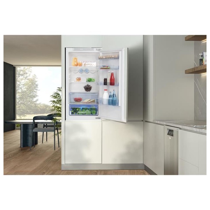 Réfrigérateur intégrable combiné BEKO BCSA285E4ZSN - 271L - Blanc