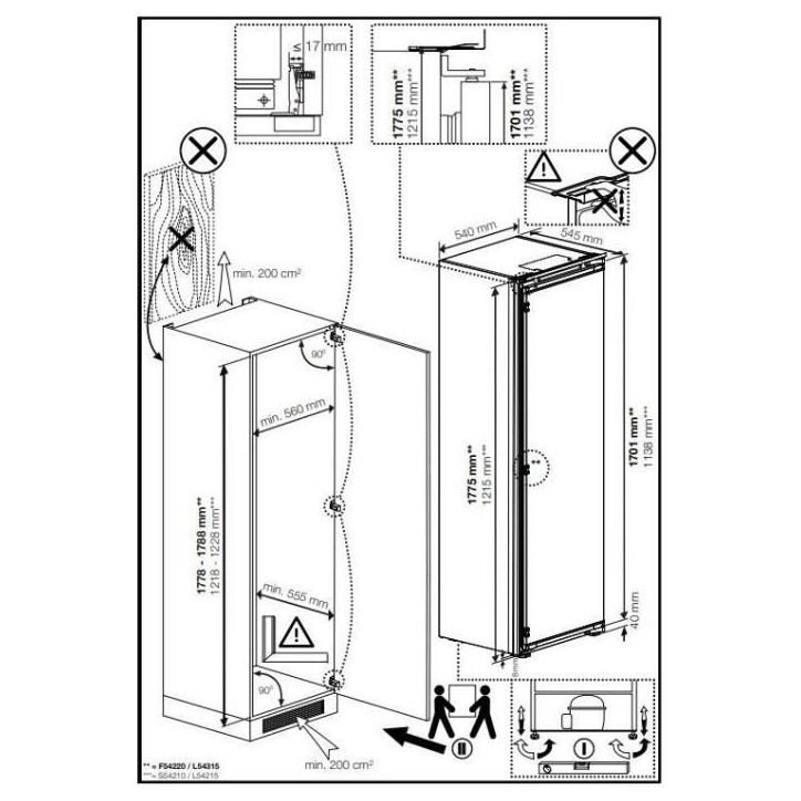Réfrigérateur monoporte - BEKO - BLSA210M4SN - Intégrable - 198 L - Classe E - Clayette porte bouteille - 121,5x54x54,5