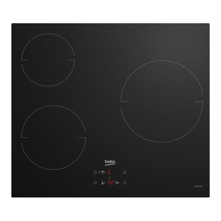 Table de cuisson vitrocéramique - BEKO - 3 foyers - 60 cm - HIC63400 Table de cuisson vitrocéramique - BEKO - 3 foyers - 60 cm - HIC63400