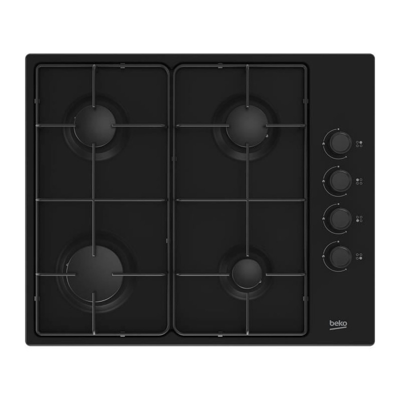 Table de cuisson a gaz - BEKO - 4 feux - 60 cm - HIGG64123SB