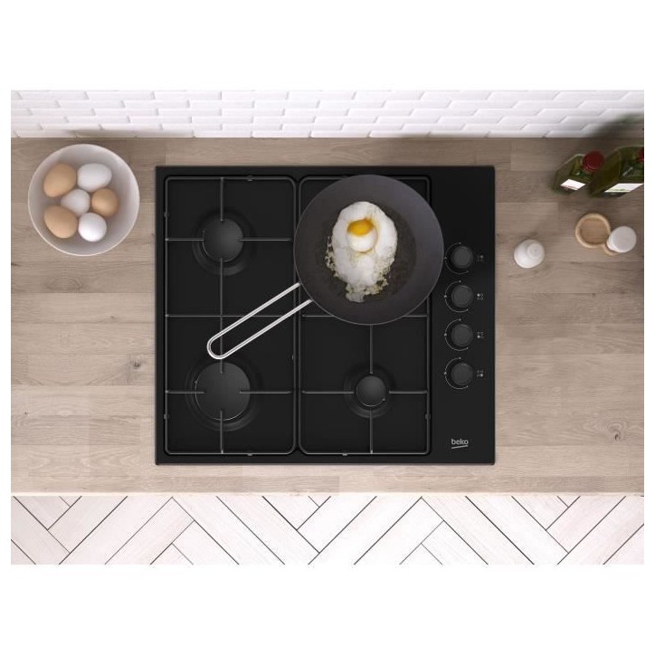 Table de cuisson a gaz - BEKO - 4 feux - 60 cm - HIGG64123SB Table de cuisson a gaz - BEKO - 4 feux - 60 cm - HIGG64123SB