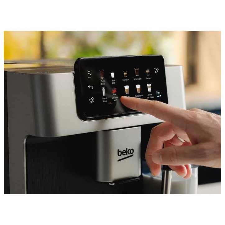 Machine a café avec broyeur - BEKO - CEG7348X - 1350 W - 250g de grains - Noir / Silver Machine a café avec broyeur - BEKO - CEG7348X - 1350 W - 250g de grains - Noir / Silver