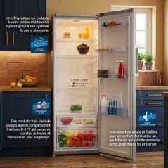 Réfrigérateur monoporte - BEKO - RSSE415K40SN - 367 L - Compartiment