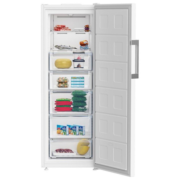 Congélateur armoire - BEKO - B1RFNE294W - Classe E - 260 L - Froid ventilé - 38dB - 15 kg/24h - 151,5x59,7x70,9 - Blanc Congélateur armoire - BEKO - B1RFNE294W - Classe E - 260 L - Froid ventilé - 38dB - 15 kg/24h - 151,5x59,7x70,9 - Blanc