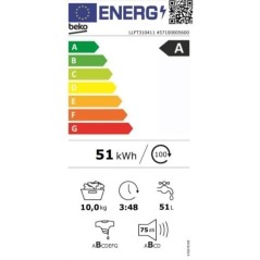 Lave-linge hublot BEKO LLFT310411 - 10 kg - L60cm - 1400 trs/min - Cla