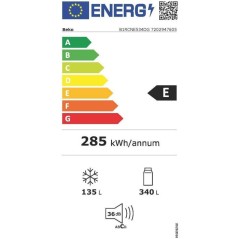 Réfrigérateur combiné - BEKO - B1RCNE534DG -Grande capacité 475 L