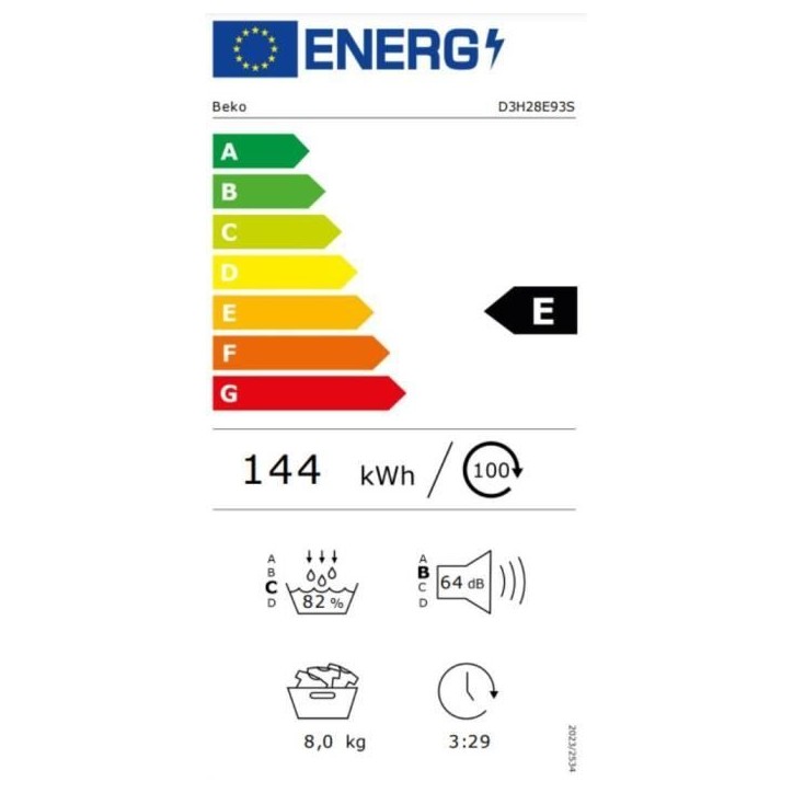 Seche-linge pompe a chaleur BEKO D3H28E93S Eco Sense - 8 kg - L60cm - Silver Seche-linge pompe a chaleur BEKO D3H28E93S Eco Sense - 8 kg - L60cm - Silver
