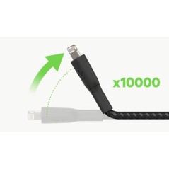Câble tressé - BELKIN - Lightning vers USB-A - 2 m - Noir