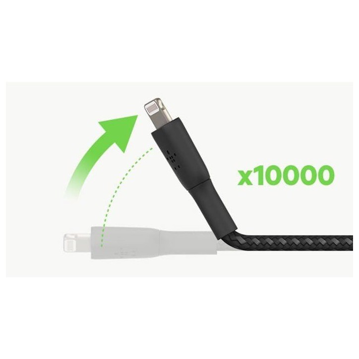 Câble tressé - BELKIN - Lightning vers USB-A - 2 m - Noir Câble tressé - BELKIN - Lightning vers USB-A - 2 m - Noir