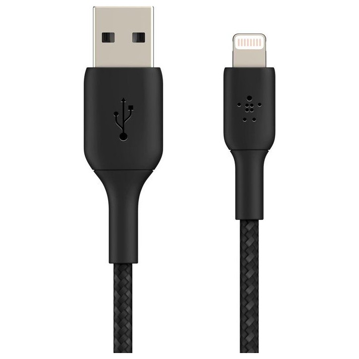 Câble tressé - BELKIN - Lightning vers USB-A - 2 m - Noir Câble tressé - BELKIN - Lightning vers USB-A - 2 m - Noir