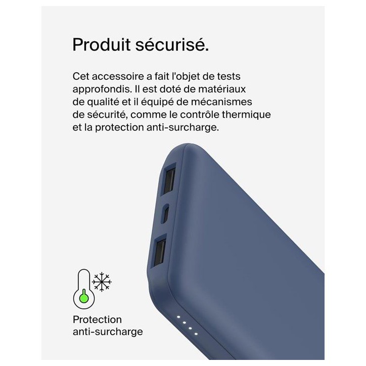 Batterie externe - BELKIN - 10 000 mAh - Bleu
