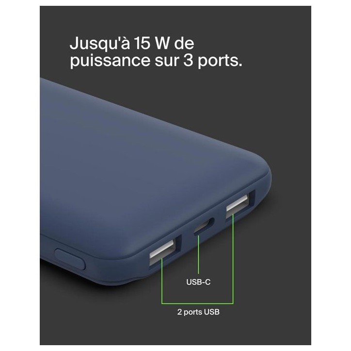 Batterie externe - BELKIN - 10 000 mAh - Bleu