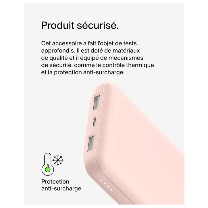 Batterie externe - BELKIN - 10 000 mAh - Rose