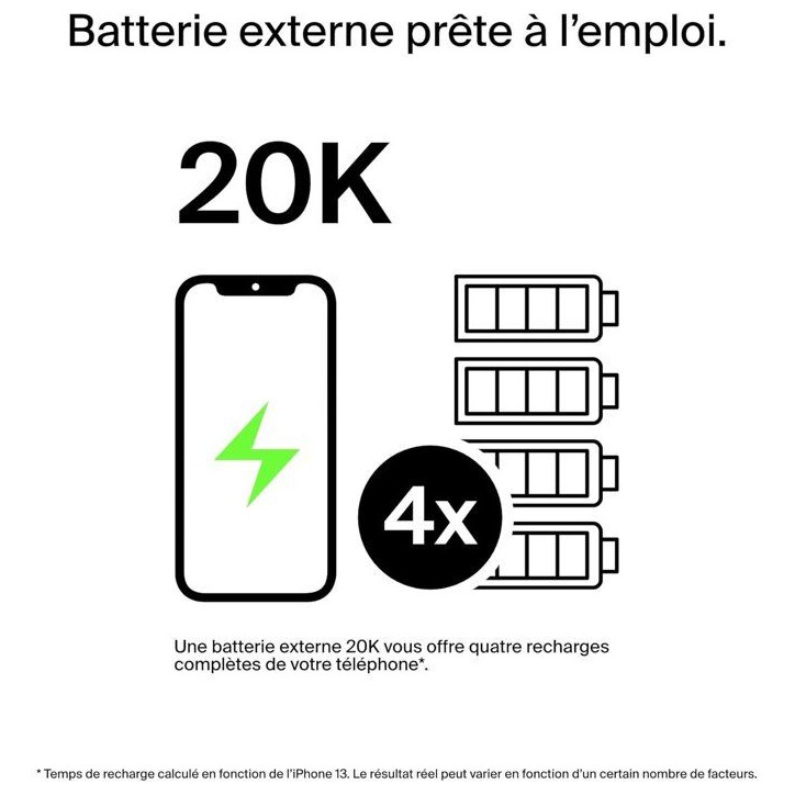 Batterie externe - BELKIN - 20 000 mAh - USB-A & USB-C - 15 W - Noir Batterie externe - BELKIN - 20 000 mAh - USB-A & USB-C - 15 W - Noir