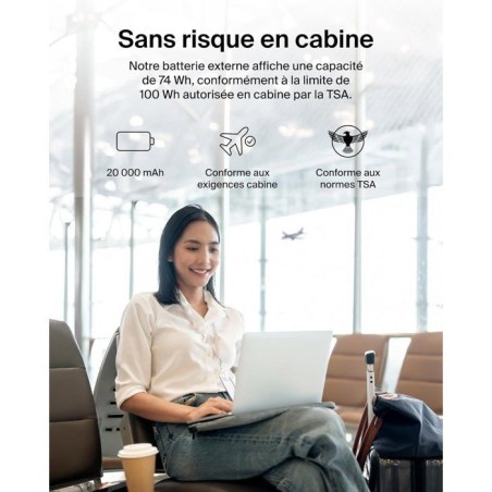 Batterie externe - BELKIN - 20 000 mAh - USB-A & USB-C - 15 W - Bleu