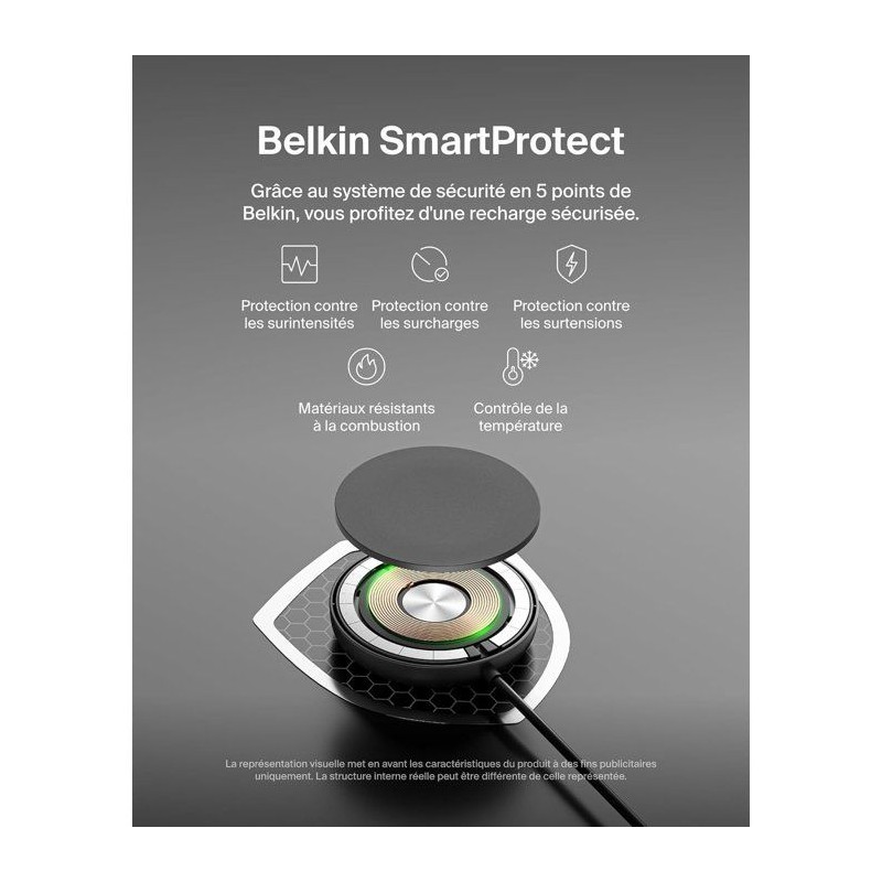 Pad de recharge - BELKIN - USB-C - 15 W - Noir