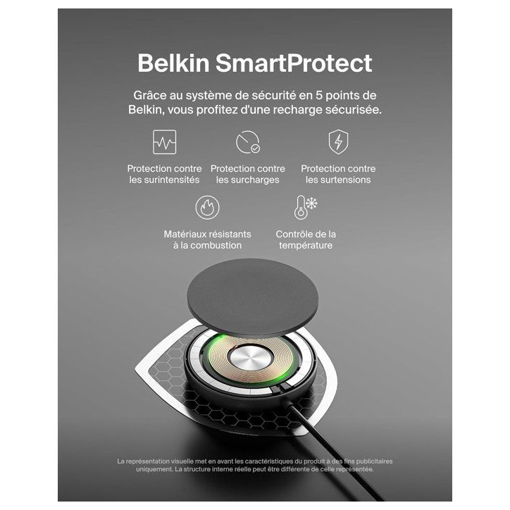 Pad de recharge - BELKIN - USB-C - 15 W - Noir