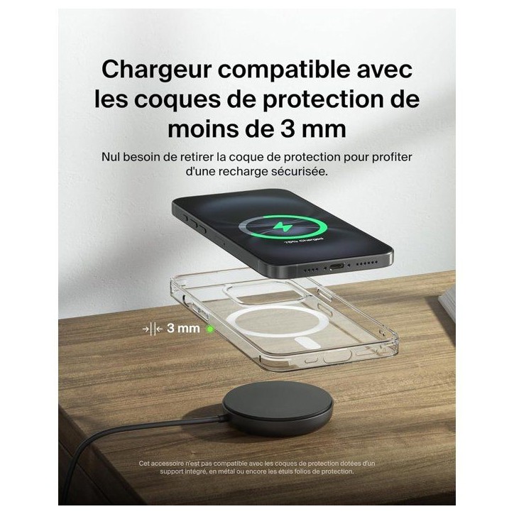 Pad de recharge - BELKIN - USB-C - 15 W - Noir