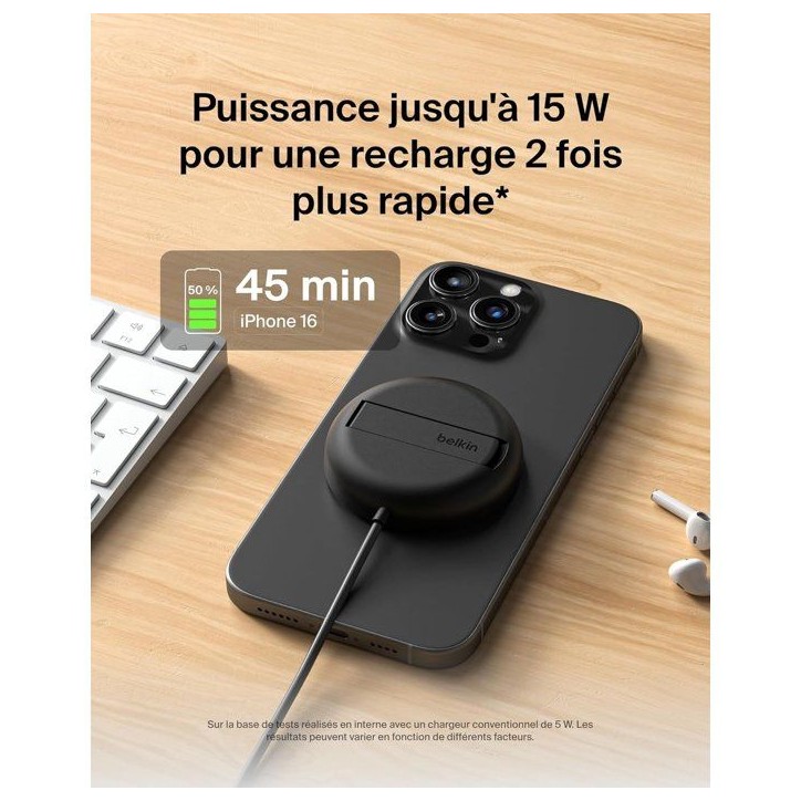 Pad de recharge - BELKIN - USB-C - 15 W - Noir