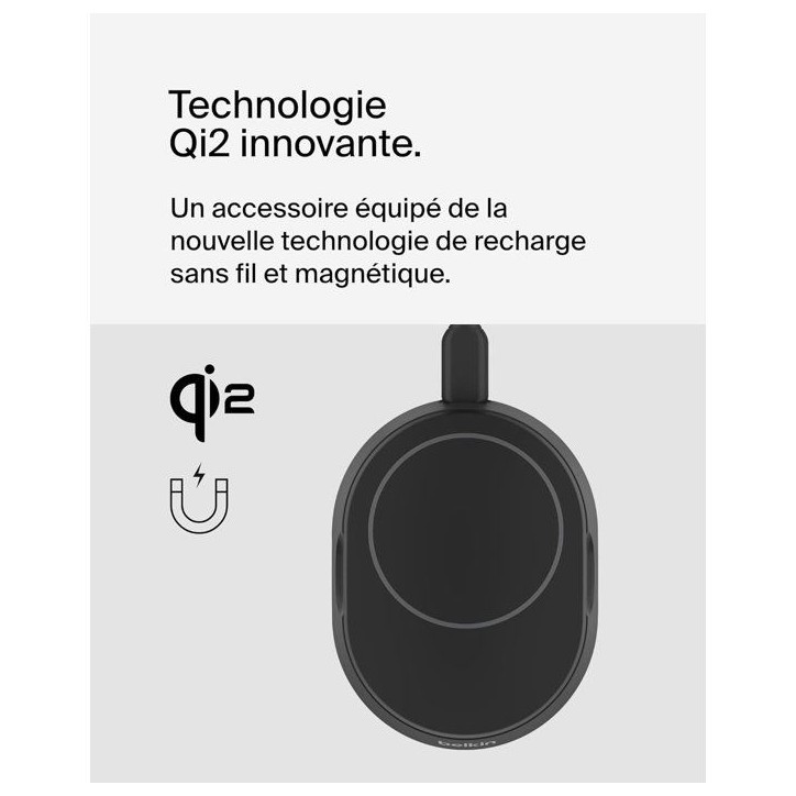 Support de charge magnétique - BELKIN - Qi2 - 15W - Noir Support de charge magnétique - BELKIN - Qi2 - 15W - Noir