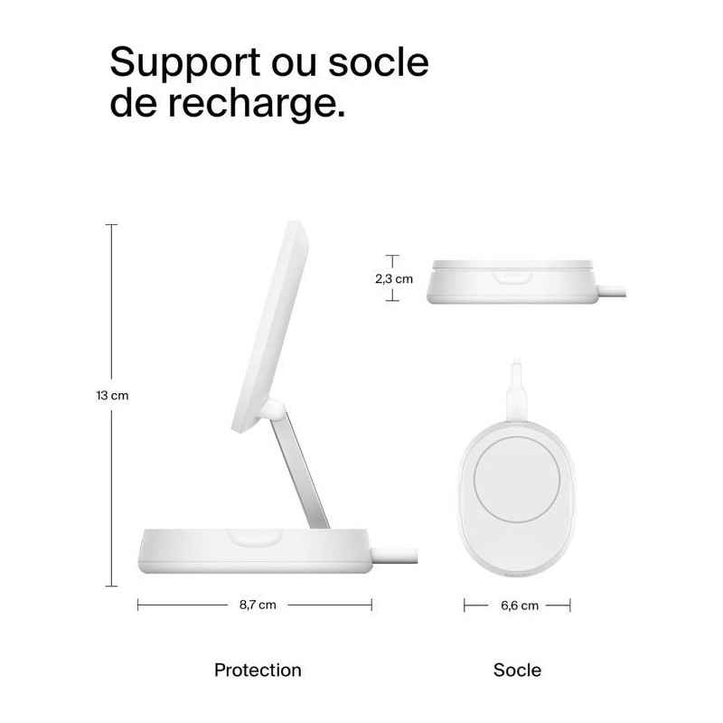 Support de charge magnétique - BELKIN - Qi2 - 15W - Blanc