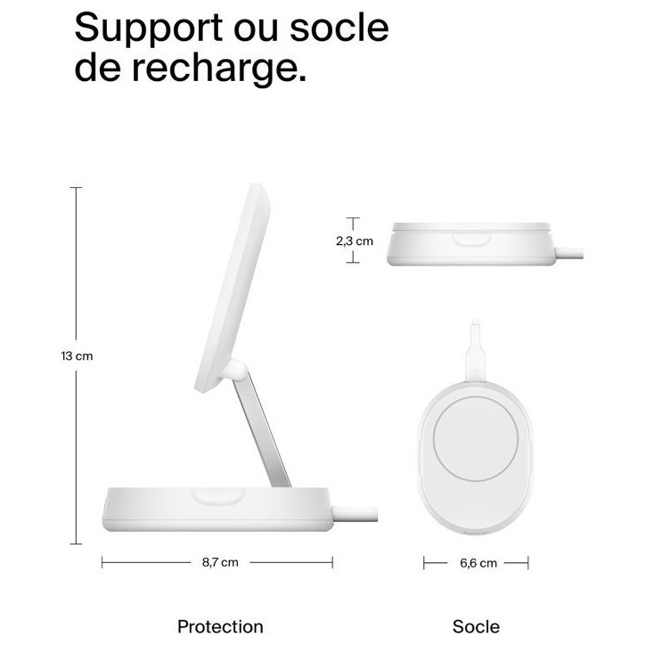 Support de charge magnétique - BELKIN - Qi2 - 15W - Blanc Support de charge magnétique - BELKIN - Qi2 - 15W - Blanc