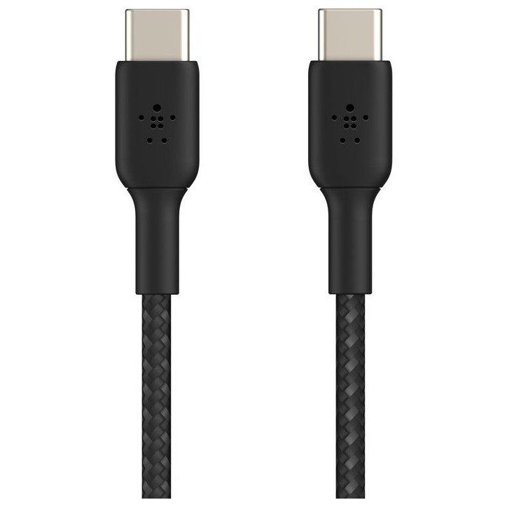 Câble tressé - BELKIN - USB-C vers USB-C - 0,15 m - Noir