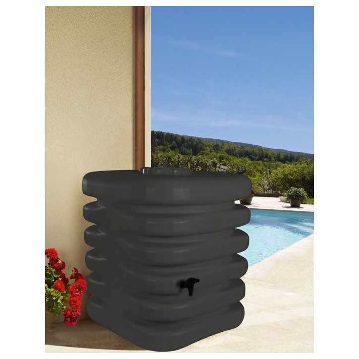 Récupérateur d'eau - BELLI - Cubique - 1000 L - Anthracite Récupérateur d'eau - BELLI - Cubique - 1000 L - Anthracite
