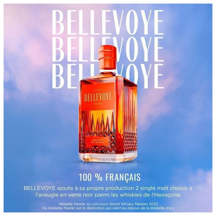 BELLEVOYE Orange - Whisky Triple Malt - Whisky Français Bellevoye - 40 % Alcool - Origine : 100 % France - 70 cl BELLEVOYE Orange - Whisky Triple Malt - Whisky Français Bellevoye - 40 % Alcool - Origine : 100 % France - 70 cl