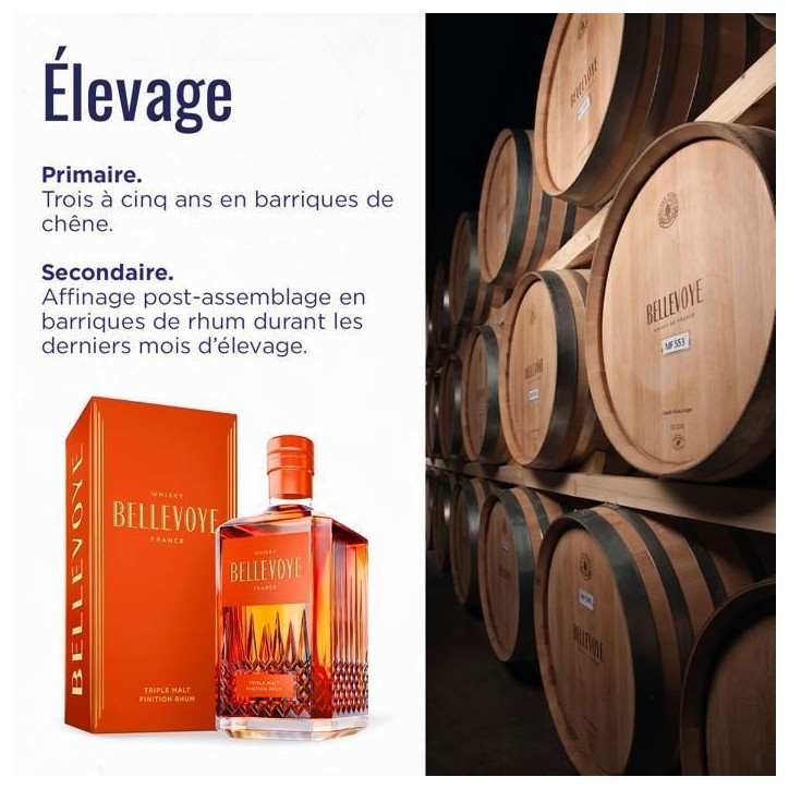 BELLEVOYE Orange - Whisky Triple Malt - Whisky Français Bellevoye - 40 % Alcool - Origine : 100 % France - 70 cl BELLEVOYE Orange - Whisky Triple Malt - Whisky Français Bellevoye - 40 % Alcool - Origine : 100 % France - 70 cl