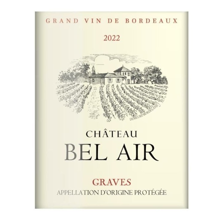 Château Bel Air 2022 Graves - Vin rouge de Bordeaux - 75 cl