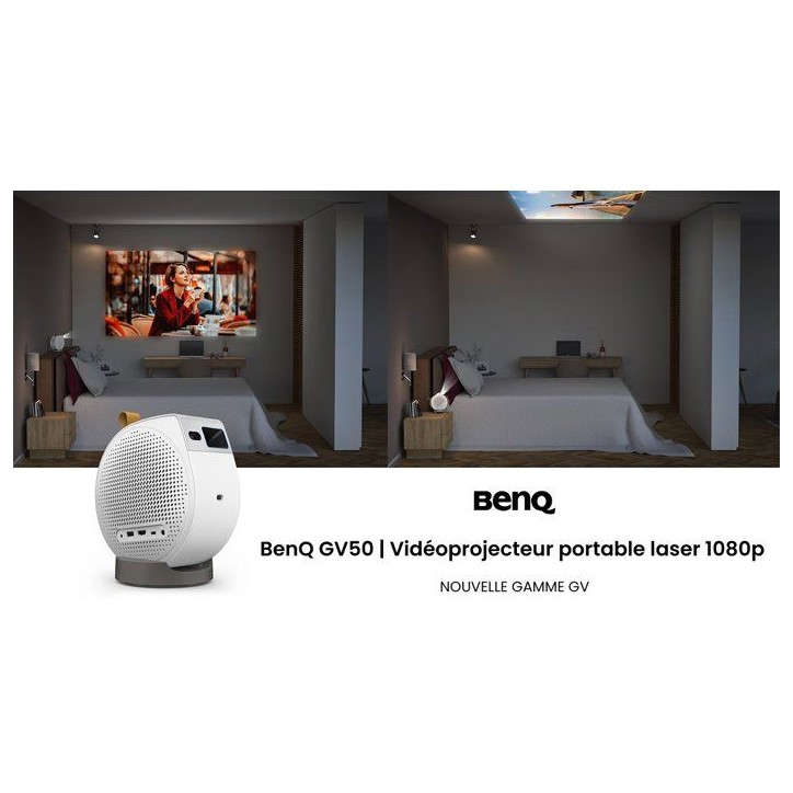 Vidéoprojecteur nomade BENQ GV50 Full HD Laser 500 AI Google TV Vidéoprojecteur nomade BENQ GV50 Full HD Laser 500 AI Google TV