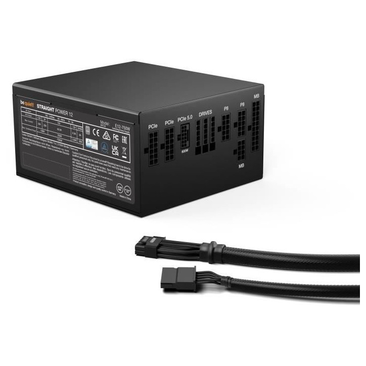 Be quiet! - BN336 Straight Power 12 Platinum - Alimentation PC - 750 W Be quiet! - BN336 Straight Power 12 Platinum - Alimentation PC - 750 W