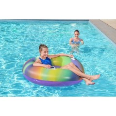 Bouée gonflable - BESTWAY - Rainbow - Diametre 119 cm - Multicolore - Pour enfants a partir de 6 ans