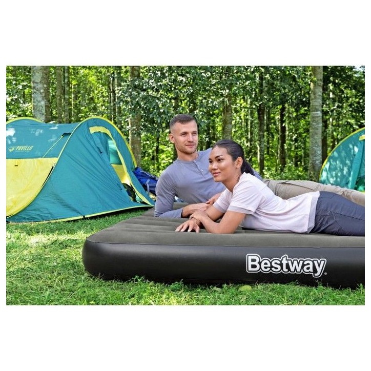 Matelas gonflable - Bestway - Tritech - 2 places - 2,03 m x 1,52 m - Noir Matelas gonflable - Bestway - Tritech - 2 places - 2,03 m x 1,52 m - Noir